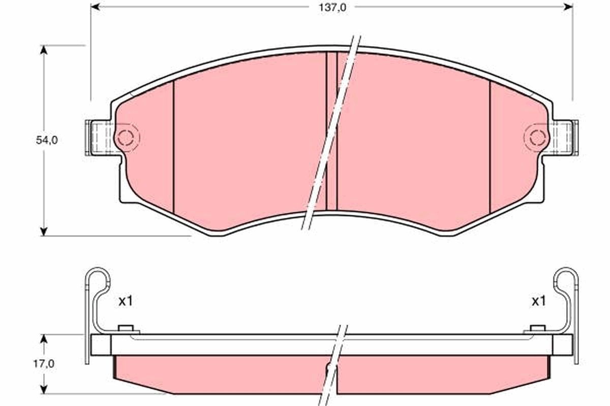 Stabdžių trinkelių rinkinys, diskinis stabdys TRW GDB895