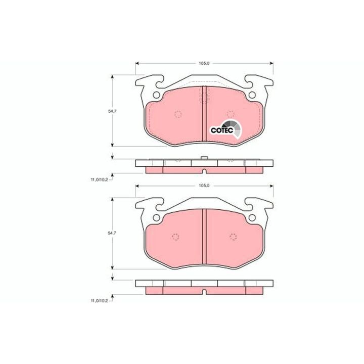 Stabdžių trinkelių rinkinys, diskinis stabdys TRW GDB905