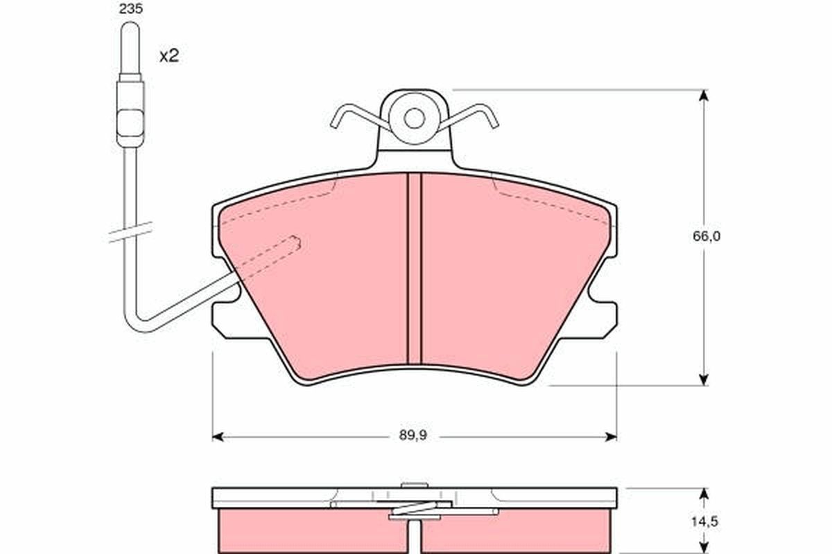 Stabdžių trinkelių rinkinys, diskinis stabdys TRW GDB968