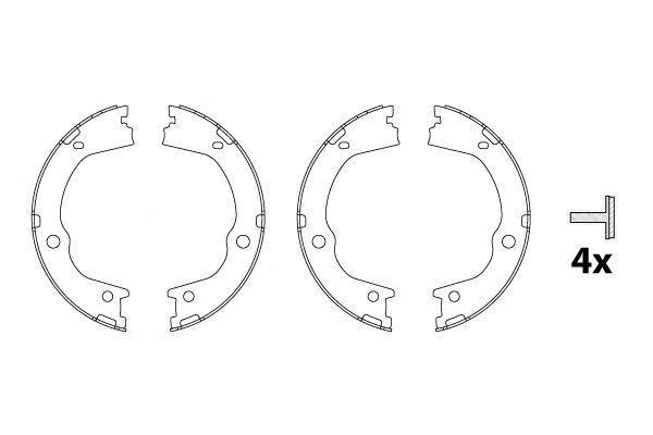 Stabdžių trinkelių komplektas, stovėjimo stabdis TRW GS8860
