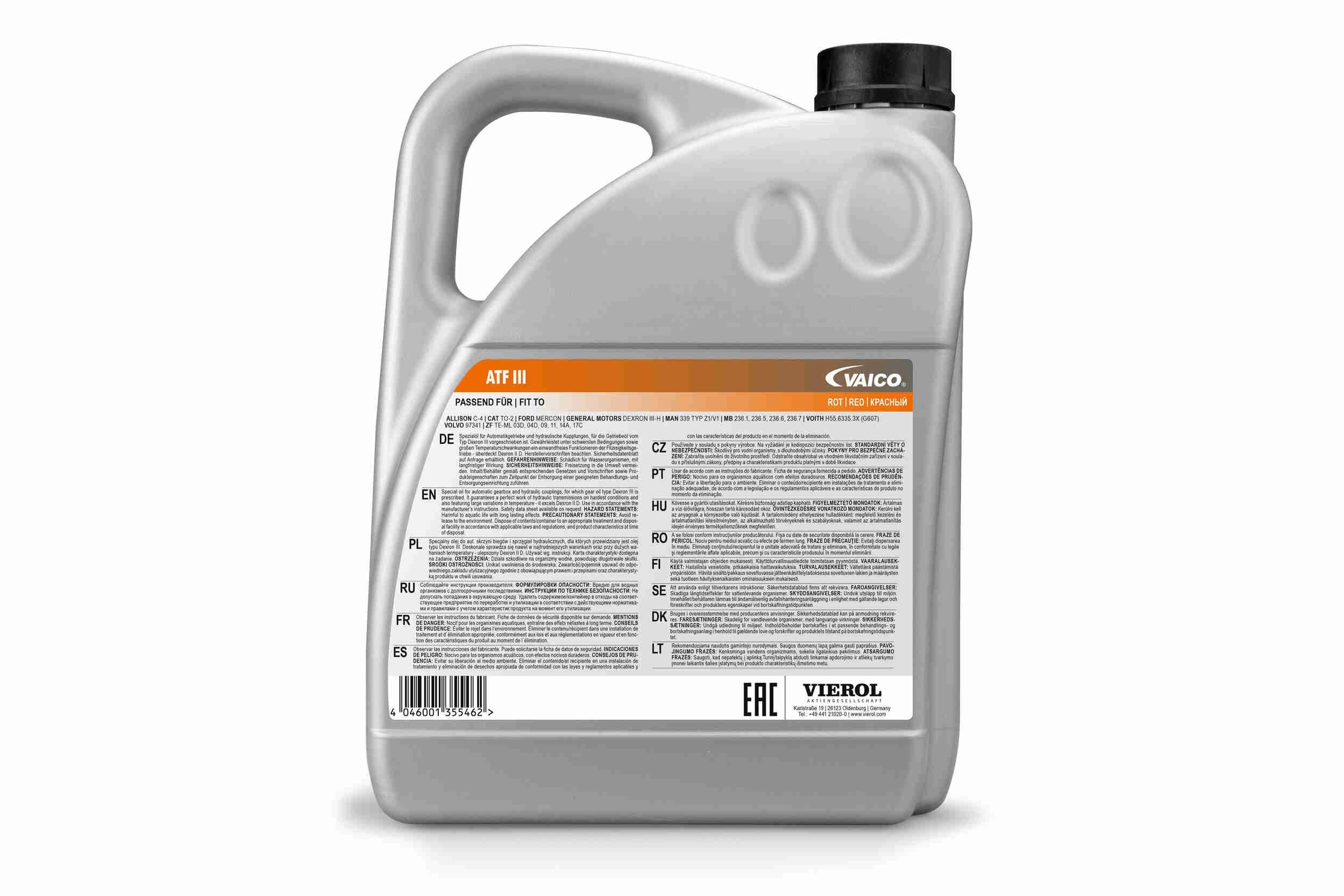 Alyva, automatinė pavarų dėžė VAICO V60-0079