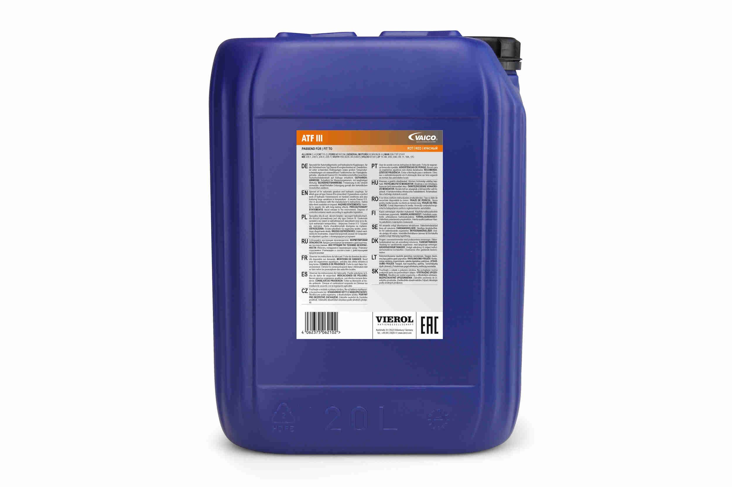 Alyva, automatinė pavarų dėžė VAICO V60-0332