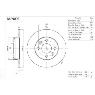 Stabdžių diskas AISIN B6F909S