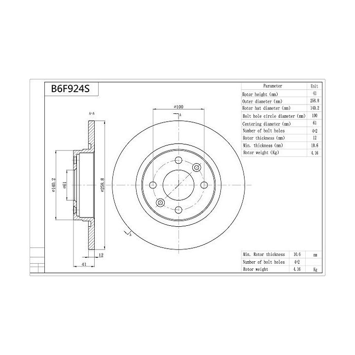 Stabdžių diskas AISIN B6F924S