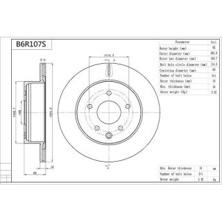 Stabdžių diskas AISIN B6R107S