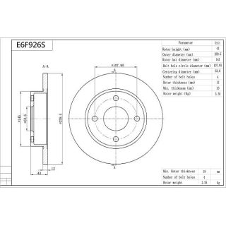 Stabdžių diskas AISIN E6F926S