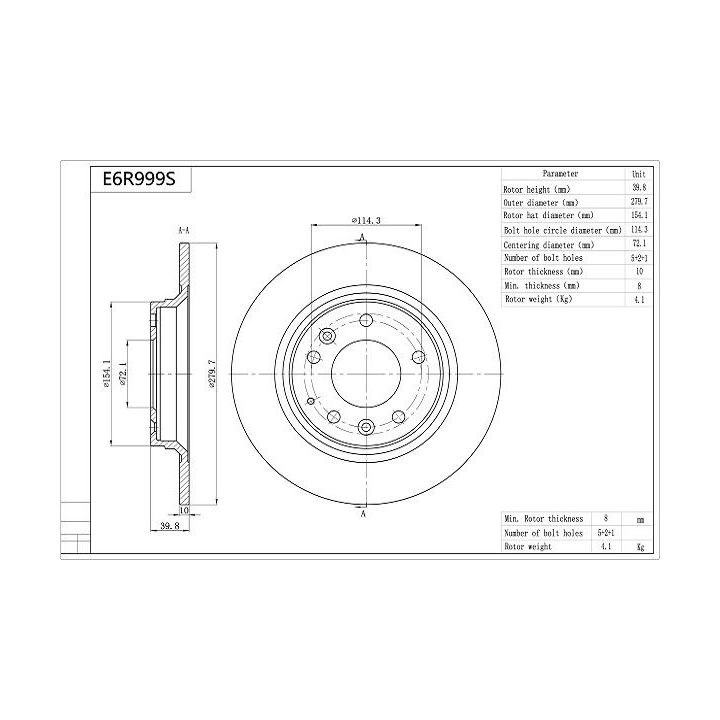 Stabdžių diskas AISIN E6R999S
