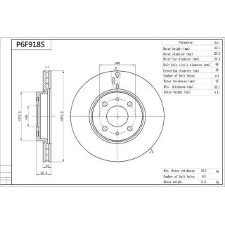 Stabdžių diskas AISIN P6F918S