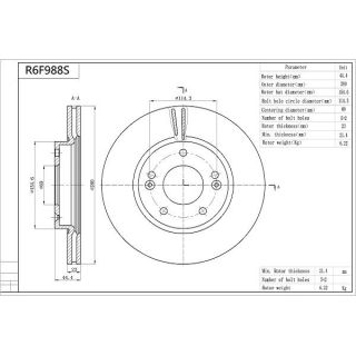 Stabdžių diskas AISIN R6F988S
