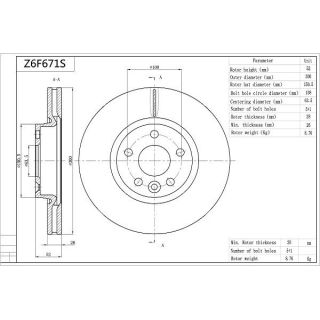 Stabdžių diskas AISIN Z6F671S