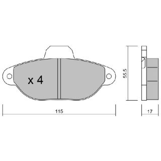 Stabdžių trinkelių rinkinys, diskinis stabdys AISIN BPFI-1006