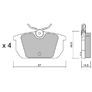 Stabdžių trinkelių rinkinys, diskinis stabdys AISIN BPFI-2007