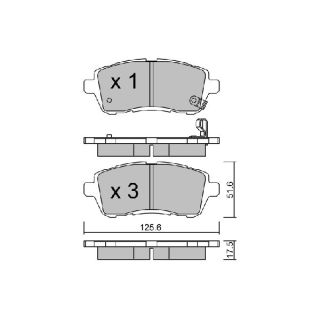Stabdžių trinkelių rinkinys, diskinis stabdys AISIN BPFO-1002