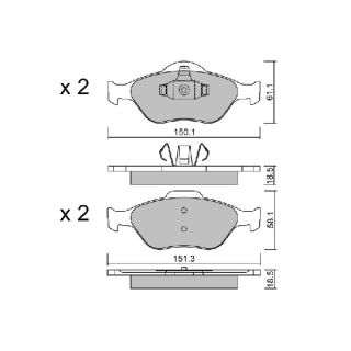 Stabdžių trinkelių rinkinys, diskinis stabdys AISIN BPFO-1008
