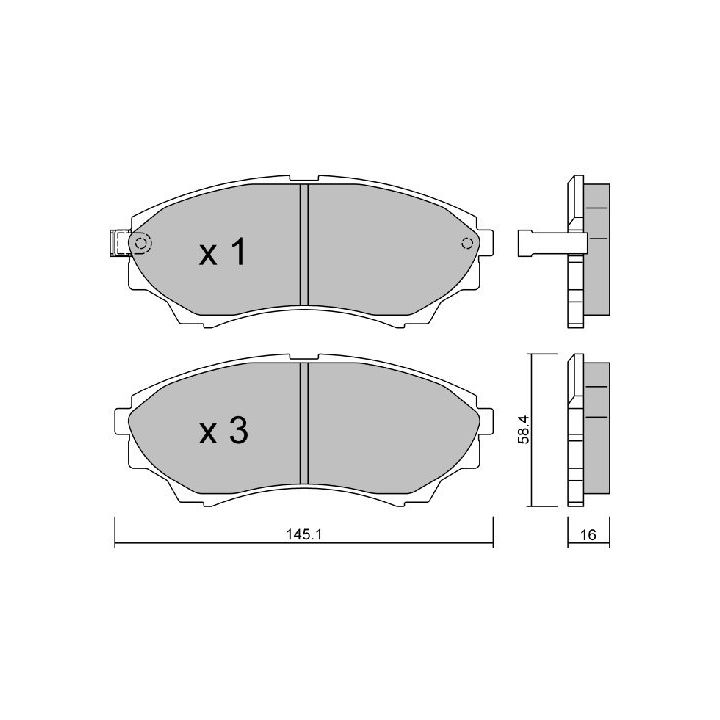 Stabdžių trinkelių rinkinys, diskinis stabdys AISIN BPFO-1909