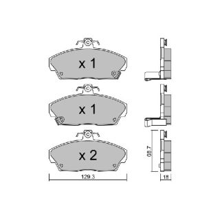 Stabdžių trinkelių rinkinys, diskinis stabdys AISIN BPHO-1000