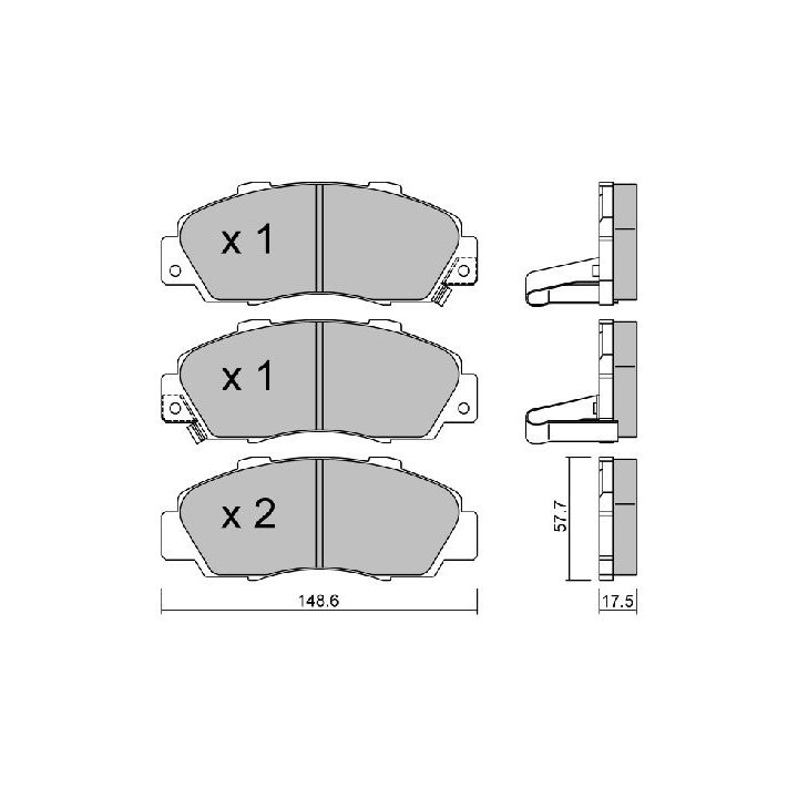 Stabdžių trinkelių rinkinys, diskinis stabdys AISIN BPHO-1905