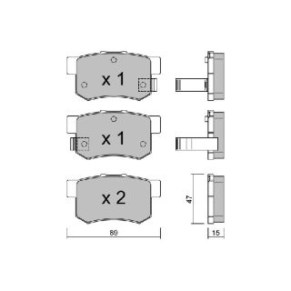 Stabdžių trinkelių rinkinys, diskinis stabdys AISIN BPHO-2000