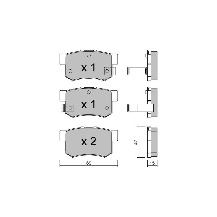 Stabdžių trinkelių rinkinys, diskinis stabdys AISIN BPHO-2000