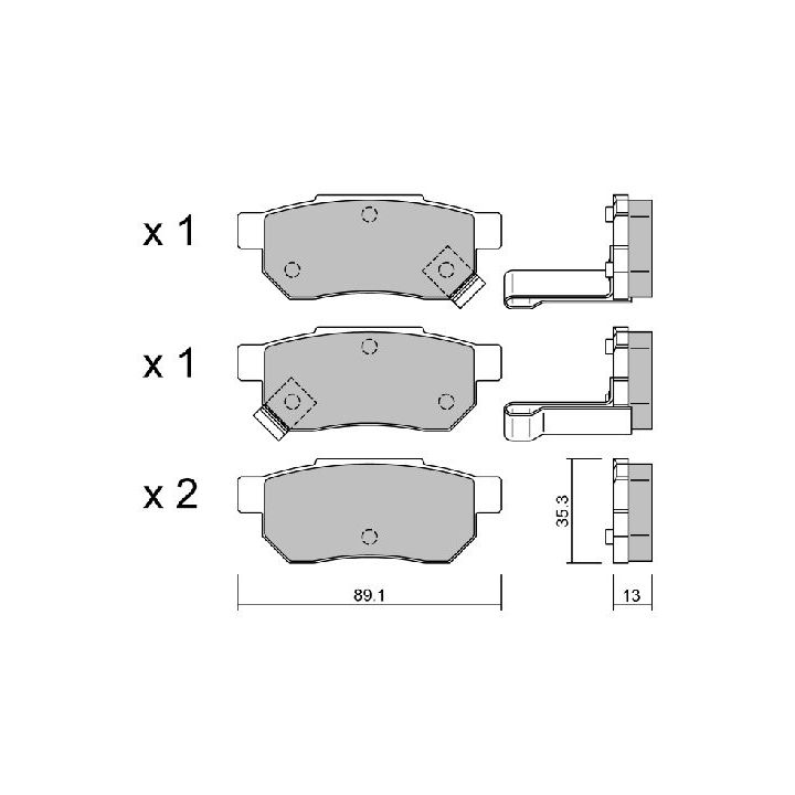 Stabdžių trinkelių rinkinys, diskinis stabdys AISIN BPHO-2901