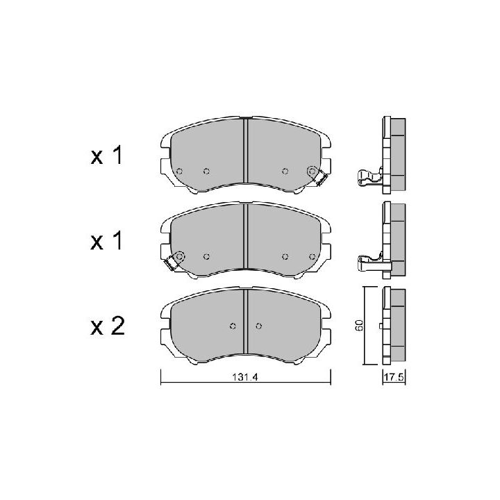 Stabdžių trinkelių rinkinys, diskinis stabdys AISIN BPHY-1001