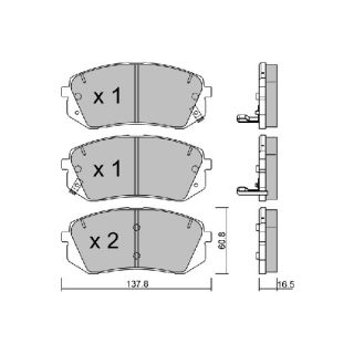 Stabdžių trinkelių rinkinys, diskinis stabdys AISIN BPHY-1002