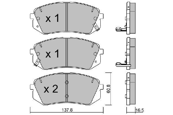 Stabdžių trinkelių rinkinys, diskinis stabdys AISIN BPHY-1002