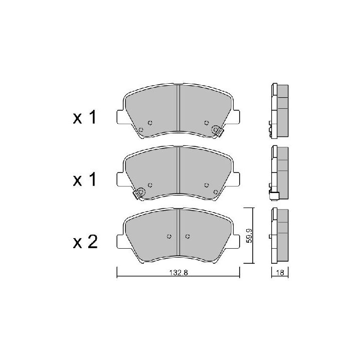Stabdžių trinkelių rinkinys, diskinis stabdys AISIN BPHY-1006