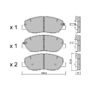 Stabdžių trinkelių rinkinys, diskinis stabdys AISIN BPHY-1008