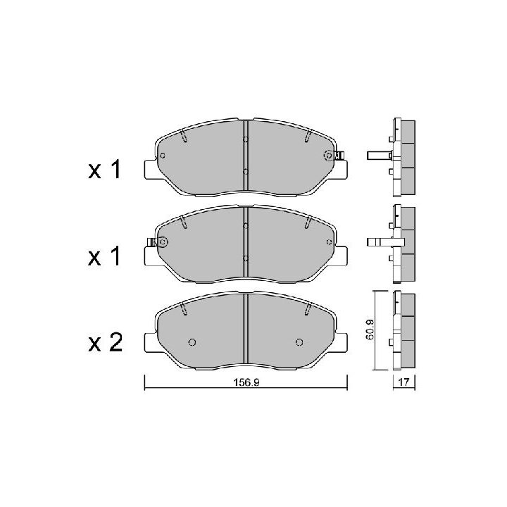 Stabdžių trinkelių rinkinys, diskinis stabdys AISIN BPHY-1008