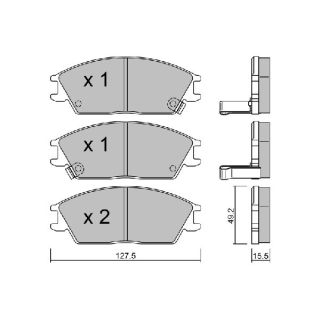 Stabdžių trinkelių rinkinys, diskinis stabdys AISIN BPHY-1904