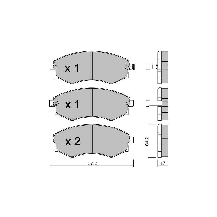 Stabdžių trinkelių rinkinys, diskinis stabdys AISIN BPHY-1906