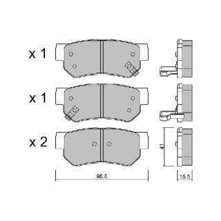 Stabdžių trinkelių rinkinys, diskinis stabdys AISIN BPHY-2001