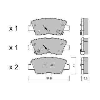 Stabdžių trinkelių rinkinys, diskinis stabdys AISIN BPHY-2004