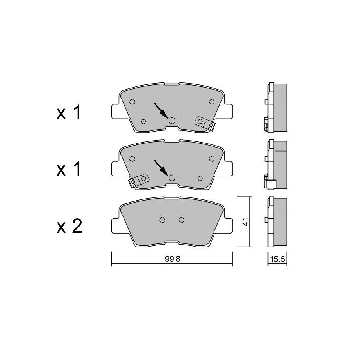 Stabdžių trinkelių rinkinys, diskinis stabdys AISIN BPHY-2004