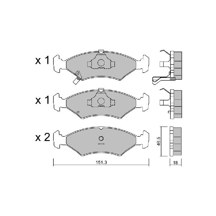 Stabdžių trinkelių rinkinys, diskinis stabdys AISIN BPKI-1904