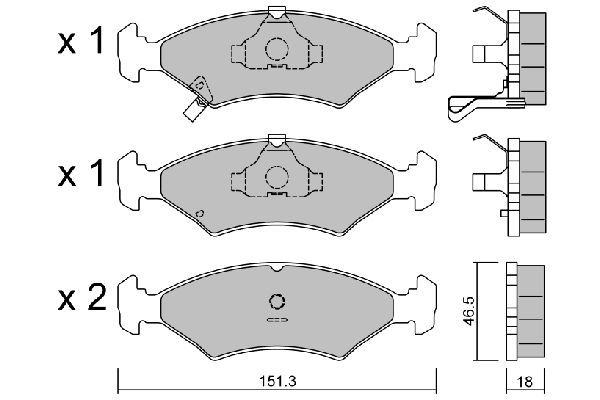 Stabdžių trinkelių rinkinys, diskinis stabdys AISIN BPKI-1904
