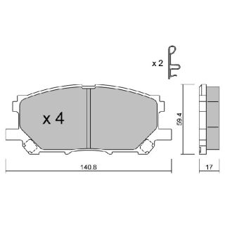 Stabdžių trinkelių rinkinys, diskinis stabdys AISIN BPLX-1003