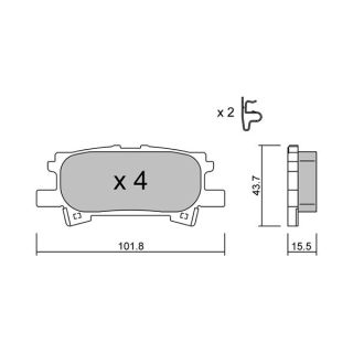 Stabdžių trinkelių rinkinys, diskinis stabdys AISIN BPLX-2001