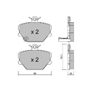 Stabdžių trinkelių rinkinys, diskinis stabdys AISIN BPMB-1001