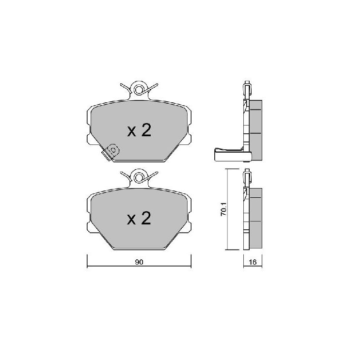 Stabdžių trinkelių rinkinys, diskinis stabdys AISIN BPMB-1001