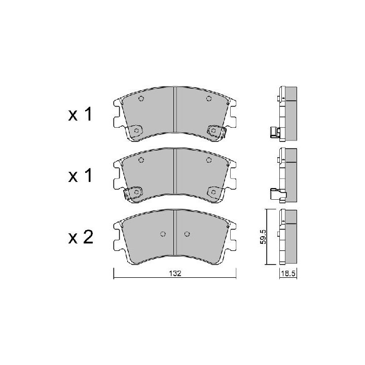 Stabdžių trinkelių rinkinys, diskinis stabdys AISIN BPMZ-1001