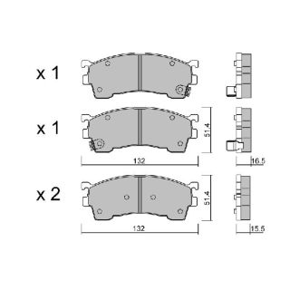 Stabdžių trinkelių rinkinys, diskinis stabdys AISIN BPMZ-1003