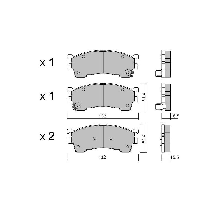 Stabdžių trinkelių rinkinys, diskinis stabdys AISIN BPMZ-1003