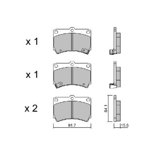 Stabdžių trinkelių rinkinys, diskinis stabdys AISIN BPMZ-1906