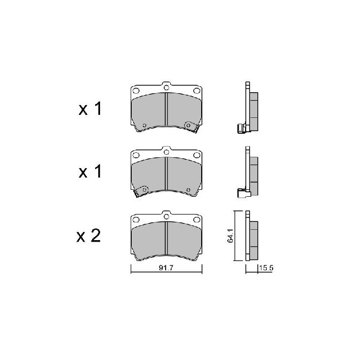 Stabdžių trinkelių rinkinys, diskinis stabdys AISIN BPMZ-1906