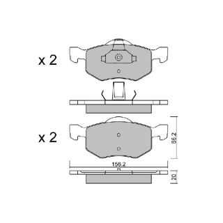 Stabdžių trinkelių rinkinys, diskinis stabdys AISIN BPMZ-1908