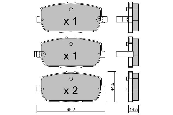 Stabdžių trinkelių rinkinys, diskinis stabdys AISIN BPMZ-2003