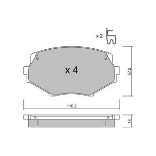 Stabdžių trinkelių rinkinys, diskinis stabdys AISIN BPMZ-2005