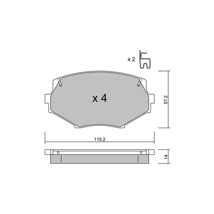 Stabdžių trinkelių rinkinys, diskinis stabdys AISIN BPMZ-2005